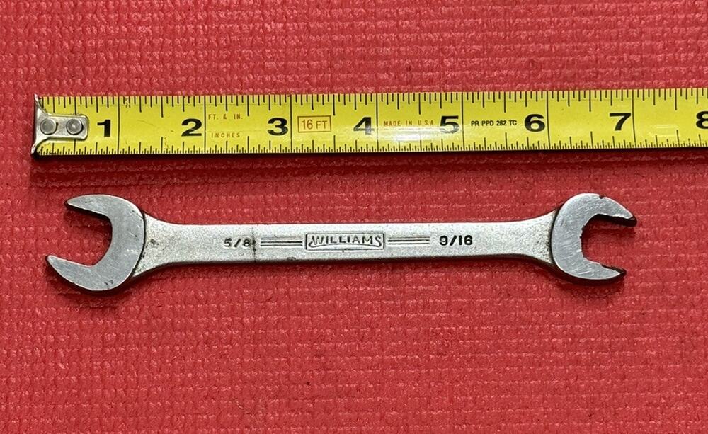 Vintage Wiliams Tools Superrench 1727, 5/8" X 9/16" Open End Wrench Made in USA
